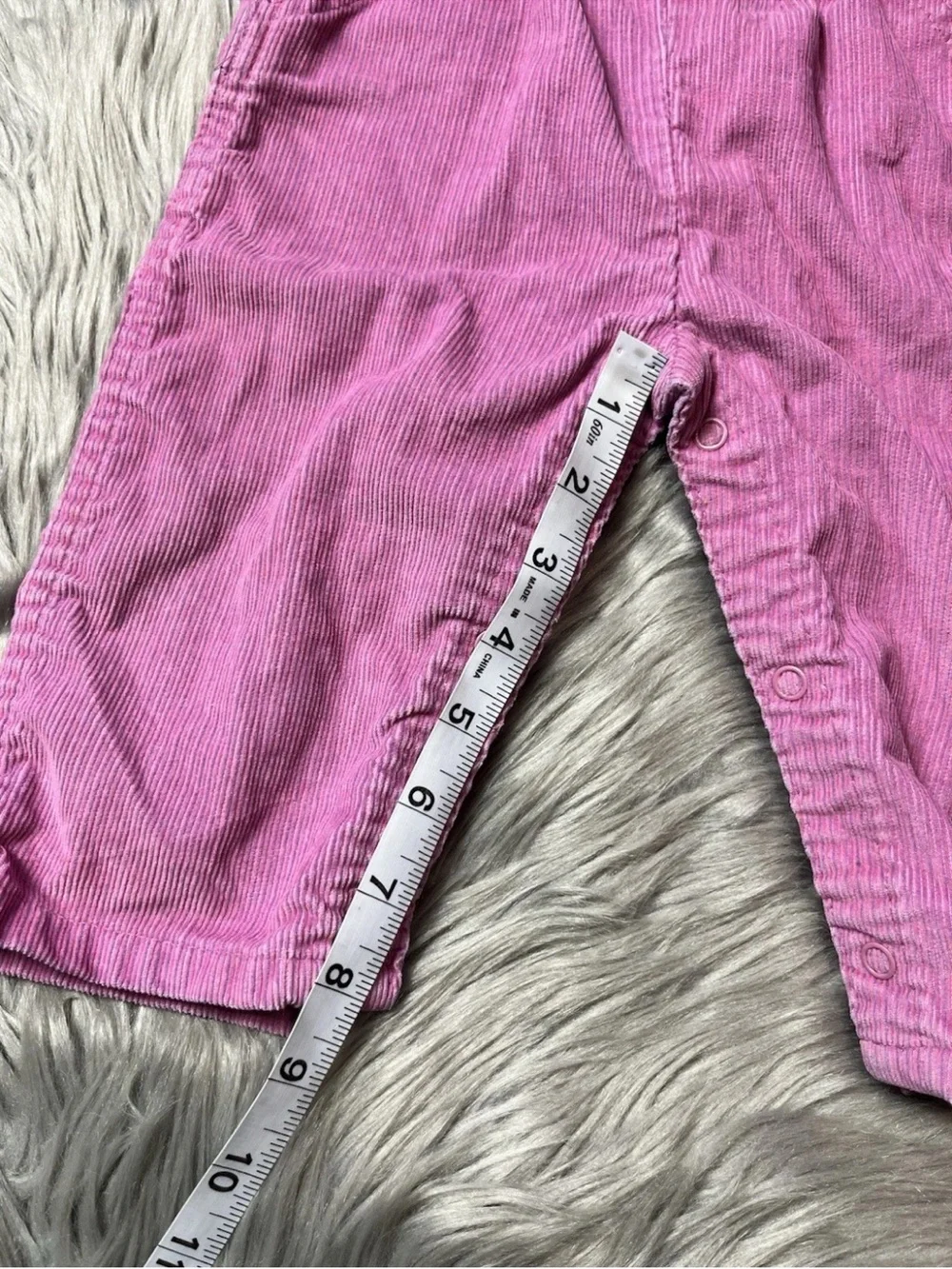 Vintage Made USA Baby Girls Pink Purple Striped Corduroy Overalls